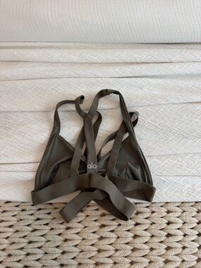 ALO Yoga Olive Strappy Sports Bralette
